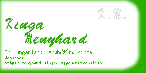 kinga menyhard business card